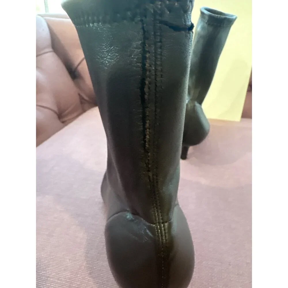 Toteme Heeled Sock Boots in Bark 40 With Box Womens Brown Leather